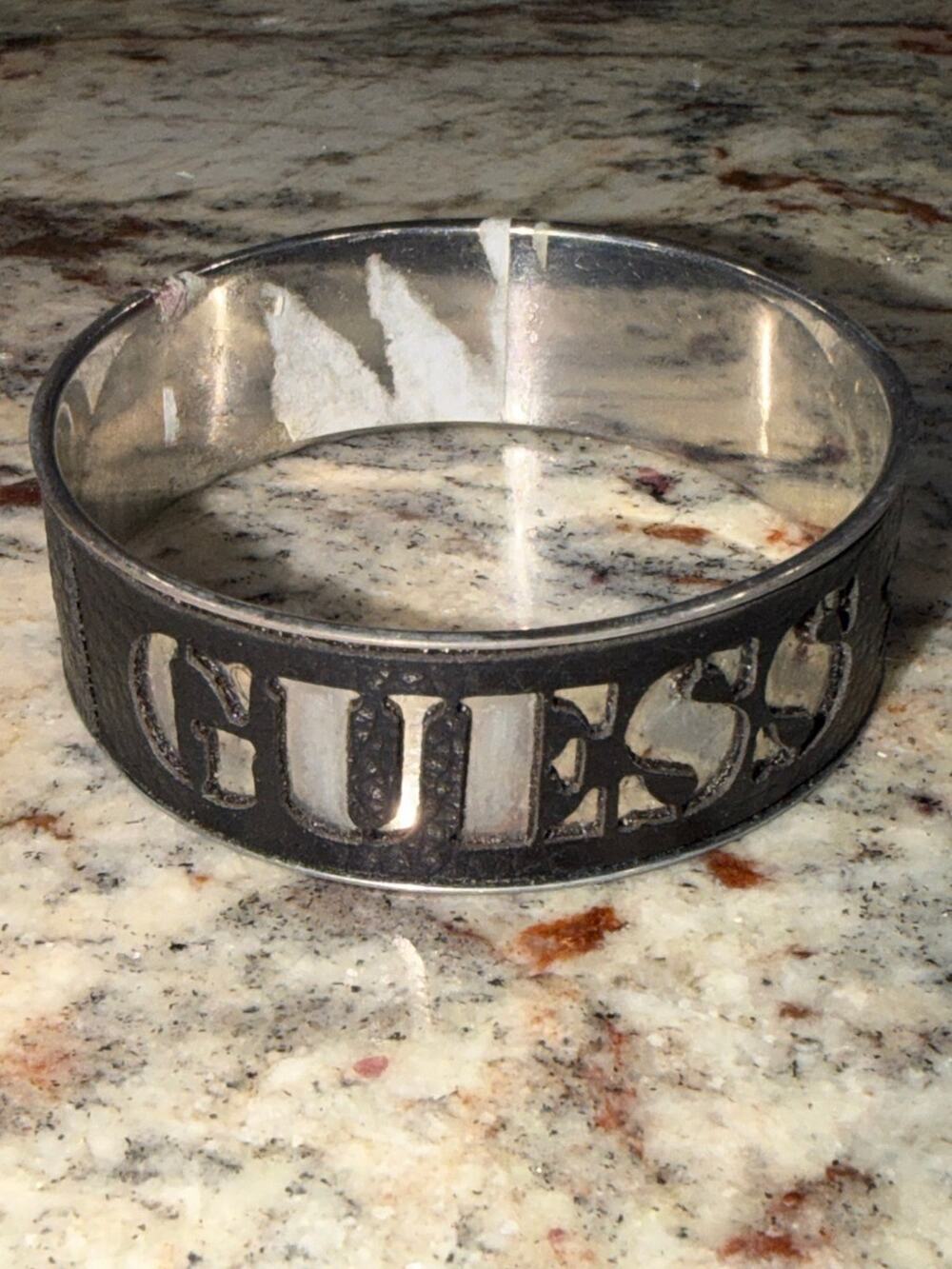 Guess 1981 Leather Cutout Bangle Bracelet